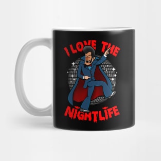 Funny 70's Retro Halloween Disco Dracula Vampire Meme Mug